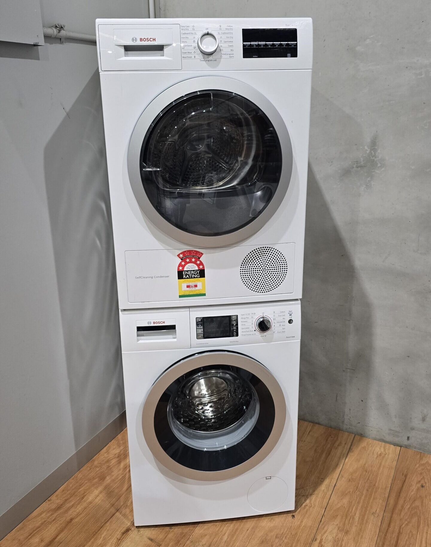 Bosch avantixx 7.5kg with 9 kg serie 6 heat pump dryer set