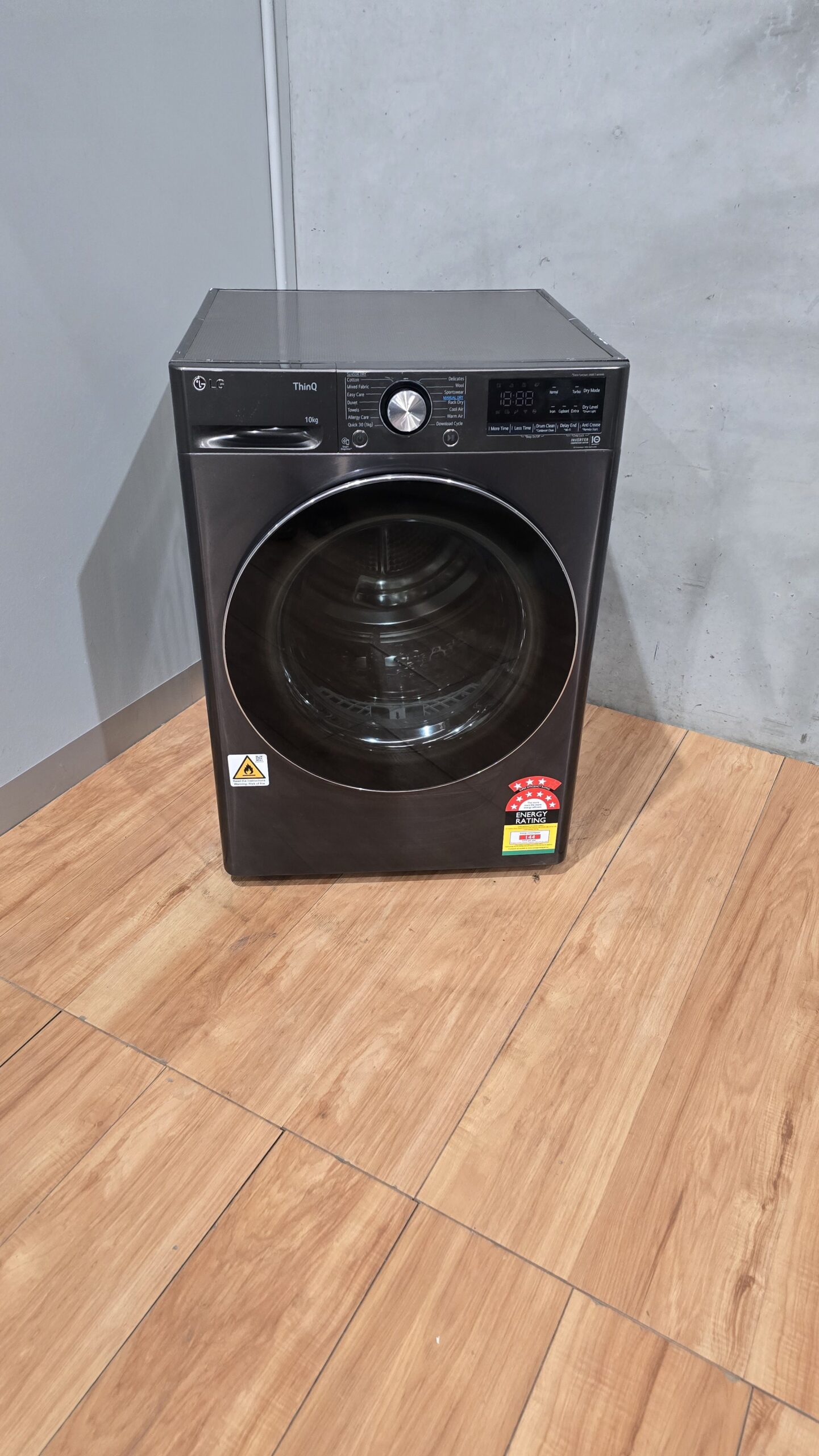 lg 10kg heat pump dryer black stainless steel